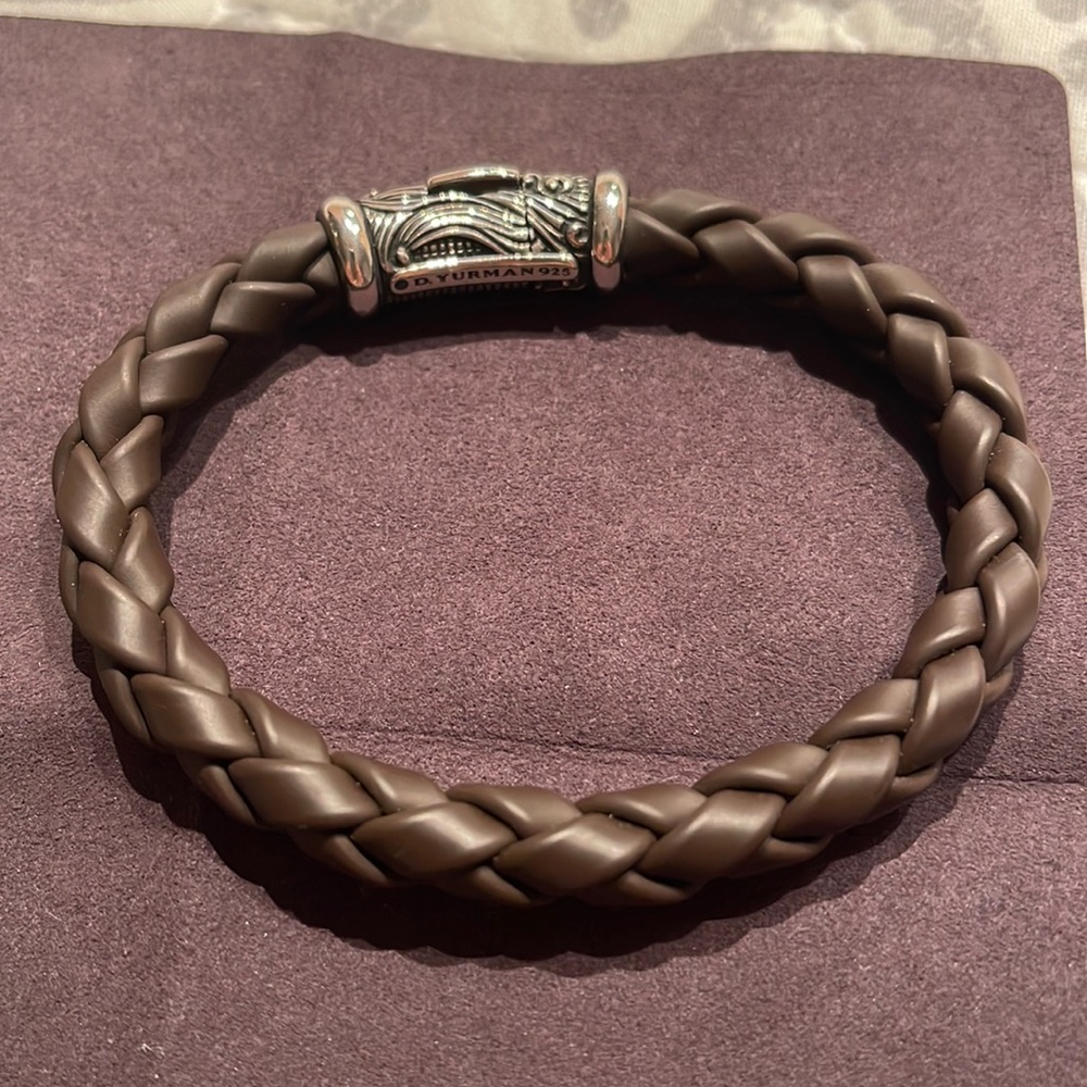 David Yurman Chevron Brown Rubber Bracelet